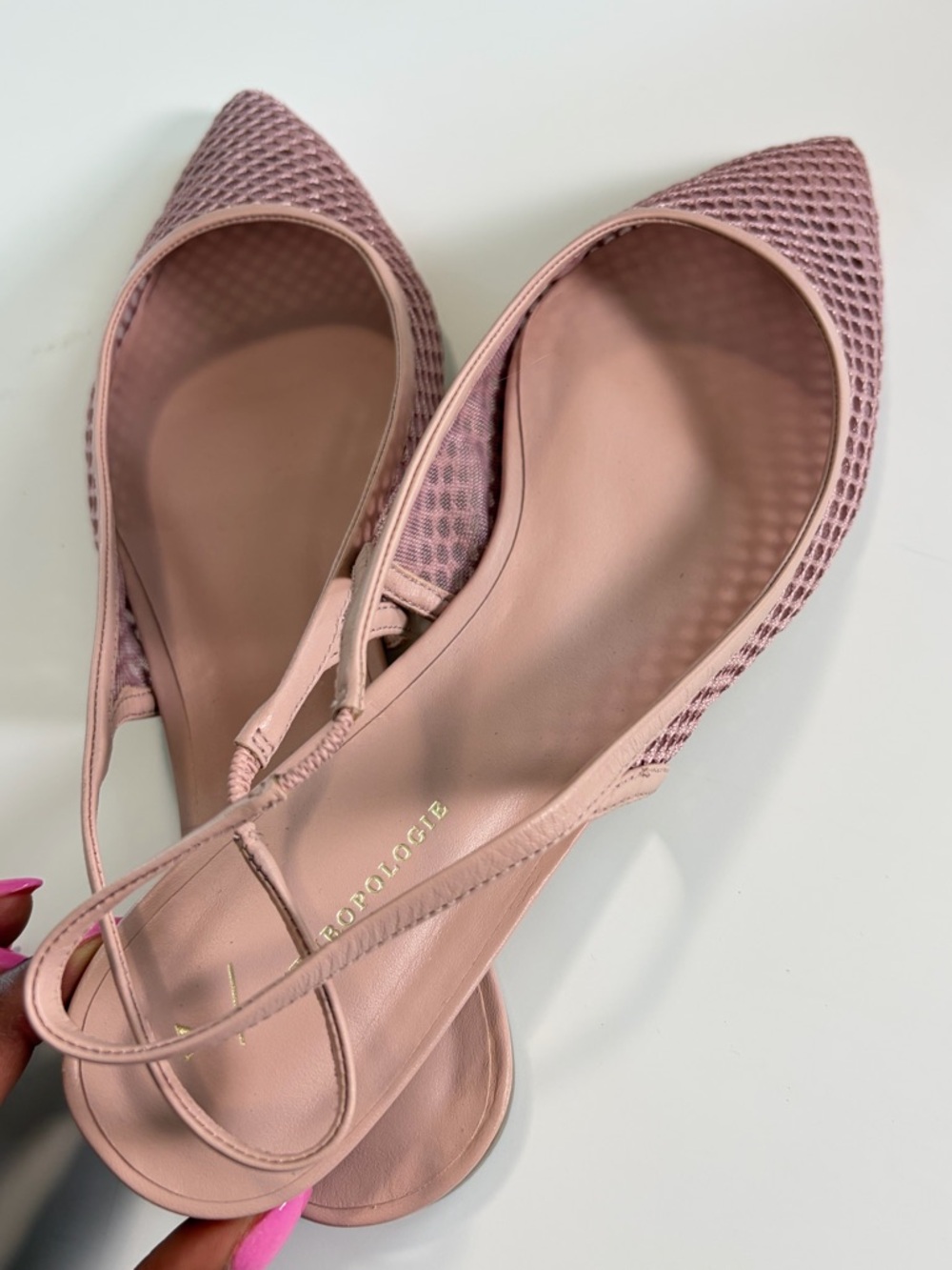 Anthropologie Mesh Slingback Pointed Toe Flats - Picture 2 of 11